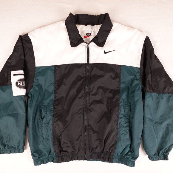 Nike Other - Vintage 90s Nike Track Jacket Men's XL Embroidered Swoosh Zip Up Windbreaker